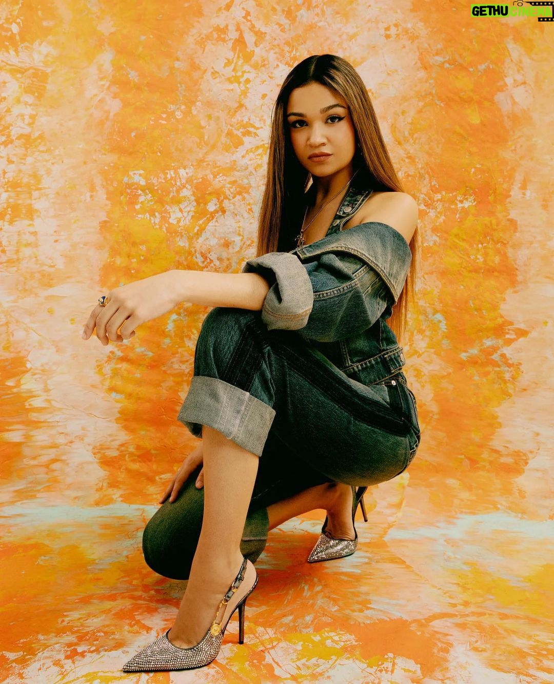 Madison Bailey Instagram - Surreal but ok 😠thank you SO much @nylonmag ! Add this to my top 8 🧡 Written by @sophiajune Photographer: @jveloz Stylist: @dustinconnorellis Hair: @grahamnation Makeup: @kendalfedail