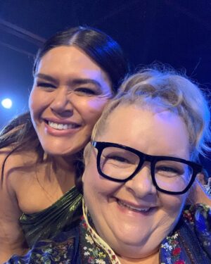 Magda Szubanski Instagram - Thanks for making me feel beautiful #camilla ! 🙏💕 @camillawithlove 
And thanks for making such gorgeous designs for all shapes and sizes.  The exquisite detail and craftspersonship in this kaftan makes my heart sing! 
Lots of fun at the #aactas #aacta awards last night. The talent pool in this country is deep and wide. 
Wish I got more photos tho! What was I thinking?!! @natalie_imbruglia @nakkiah @michelle.lim.davidson #GuyPearce 
And didn’t get to say it on the night but congratulations @brooke_satchwell !! 🙌💜