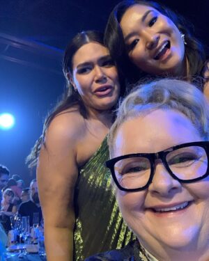 Magda Szubanski Instagram - Thanks for making me feel beautiful #camilla ! 🙏💕 @camillawithlove 
And thanks for making such gorgeous designs for all shapes and sizes.  The exquisite detail and craftspersonship in this kaftan makes my heart sing! 
Lots of fun at the #aactas #aacta awards last night. The talent pool in this country is deep and wide. 
Wish I got more photos tho! What was I thinking?!! @natalie_imbruglia @nakkiah @michelle.lim.davidson #GuyPearce 
And didn’t get to say it on the night but congratulations @brooke_satchwell !! 🙌💜