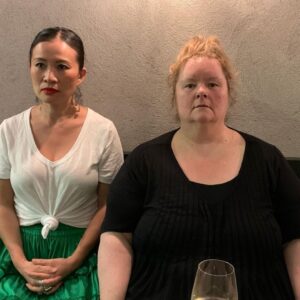 Magda Szubanski Instagram - Striking our traditional pose. God @pohlingyeow you are just NO FUN!! Thank you @natashastottdespoja and Acacia for hosting us #cantkeepastraightface