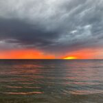 Magda Szubanski Instagram – Oh wow!! Incredible sunset and lightning over the bay 
🌅 🌩⛈ Hey @wendysharpeart they remind me of the colours you used in my portrait!!