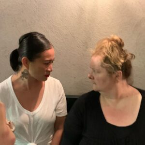 Magda Szubanski Instagram - Striking our traditional pose. God @pohlingyeow you are just NO FUN!! Thank you @natashastottdespoja and Acacia for hosting us #cantkeepastraightface