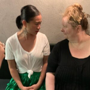Magda Szubanski Instagram - Striking our traditional pose. God @pohlingyeow you are just NO FUN!! Thank you @natashastottdespoja and Acacia for hosting us #cantkeepastraightface