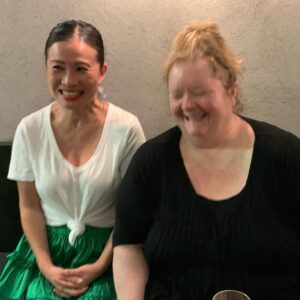 Magda Szubanski Instagram - Striking our traditional pose. God @pohlingyeow you are just NO FUN!! Thank you @natashastottdespoja and Acacia for hosting us #cantkeepastraightface