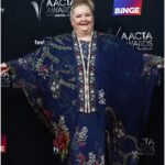 Magda Szubanski Instagram - Thanks for making me feel beautiful #camilla ! 🙏💕 @camillawithlove And thanks for making such gorgeous designs for all shapes and sizes. The exquisite detail and craftspersonship in this kaftan makes my heart sing! Lots of fun at the #aactas #aacta awards last night. The talent pool in this country is deep and wide. Wish I got more photos tho! What was I thinking?!! @natalie_imbruglia @nakkiah @michelle.lim.davidson #GuyPearce And didn’t get to say it on the night but congratulations @brooke_satchwell !! 🙌💜