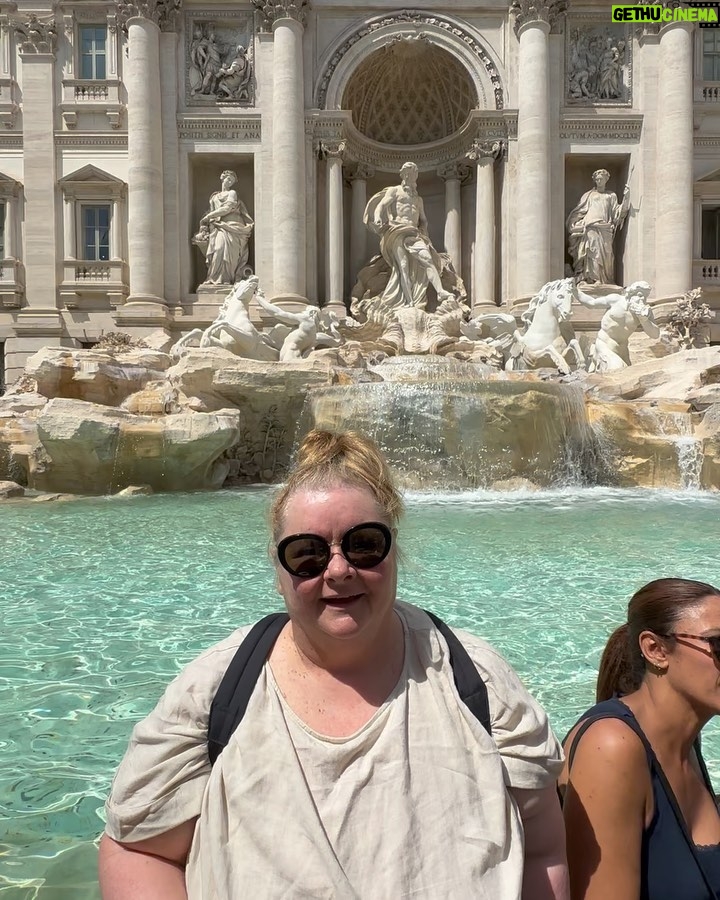 Magda Szubanski Instagram - #MagsTravelTips Compare the pair. I recommend seeing the #trevifountain during a thunderstorm in a flouro pink plastic poncho. You get the joint (almost) to yourself. Most tourists are pussies who don’t like to get wet. That said, it took 3 days for my runners to dry. And I did get a touch of foot rot. The other, sun shiny way is also good. But I couldn’t do the traditional “three coins in a fountain” coz, ya know, inflation #roma #travelblogger #FatLadyTravels ❤️🇮🇹🪙⛲️😘 To those suggesting newspaper in my shoes …all very well…except newspapers don’t exist anymore. And you can’t dry your shoes with digital media. Tho there is a lot of hot air 💨 🔥 Fontana Di Trevi-Roma