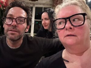 Magda Szubanski Instagram - Superb night @richard.e.grant cooking up trouble for Paul Rudd, Florian, @oliviagranted Kristen and me. Plenty of laughs which we all needed. Reg, you are the consummate host! Your house is a Curiosity Shop of wonders and magical beauty. And the statue of Babs is not THAT creepy. And I don’t know what you’re talking about…Paul Rudd is actually almost tolerable company ! 🧐 😜 love you to bits and back ❤️❤️❤️
