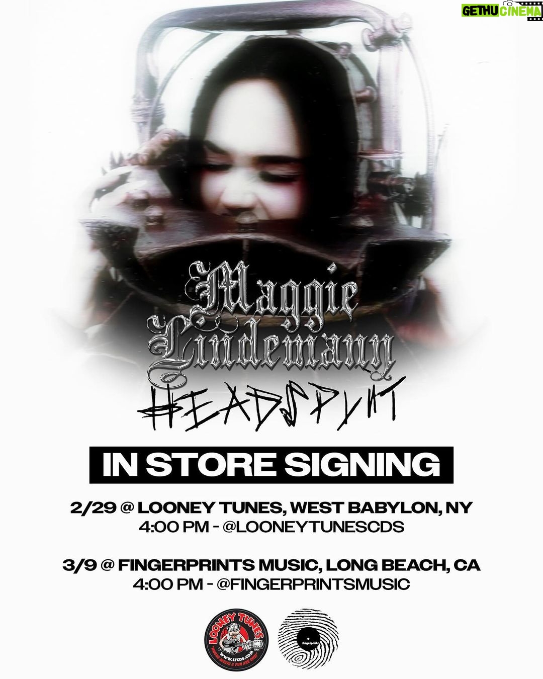 Maggie Lindemann Instagram - HEADSPLIT signing in LA @FINGERPRINTSMUSIC on 3/9 and NYC @LOONEYTUNESCDS on 2/29 ! wristband link in bio for access