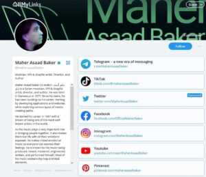 Maher Asaad Baker Instagram - https://allmylinks.com/maherasaadbaker