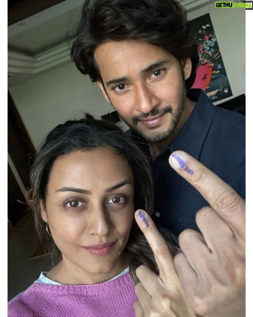 Mahesh Babu Instagram - Cast your vote! We just did! #EveryVoteMatters