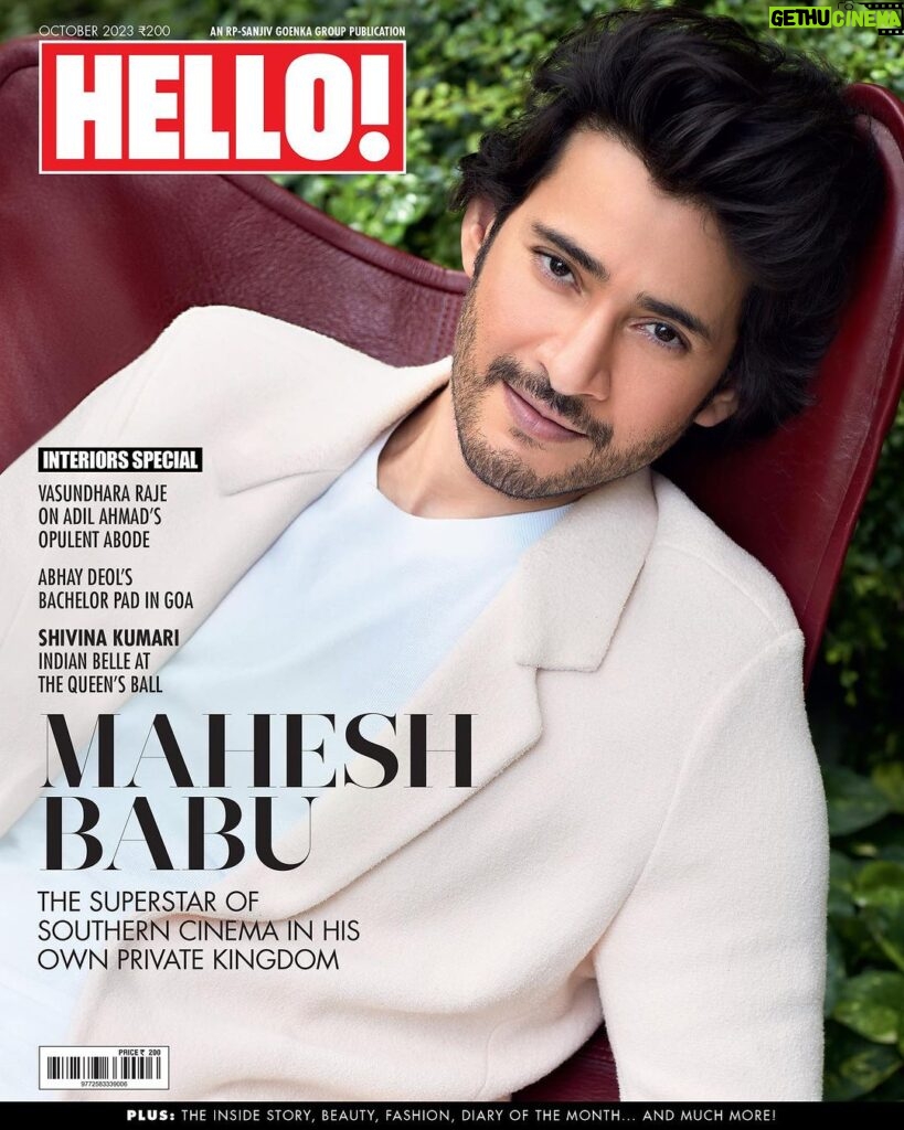 Mahesh Babu Instagram - #HELLOCover: Make way for the one and only Mahesh Babu (@urstrulymahesh) on the cover of our October issue. Opening the doors of his magnificent Jubilee Hills home to HELLO!, Mahesh Babu breaks his usual reserve to share the life lessons from his late father on success and failure, the enduring love that anchors him, and his deep commitment to his adoring children—one of whom harbours aspirations to follow in his illustrious footsteps. In our Interiors Special October Issue read our exclusive chat with Mahesh Babu in the comfort of his home! Interview: Nayare Ali @nayareali Photos: Jatin Kampani @jatinkampani Creative Direction: Amber Tikari @ambertikari Make-Up: Pattabhi Ramarao Hair: Aalim Hakim @aalimhakim Styling: Priyanka and Kazim, The Vainglorious @the.vainglorious Wardrobe: Zegna @zegnaofficial