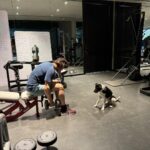 Mahesh Babu Instagram - No rest days!! When you have the cutest trainer counting your reps!! 🐶