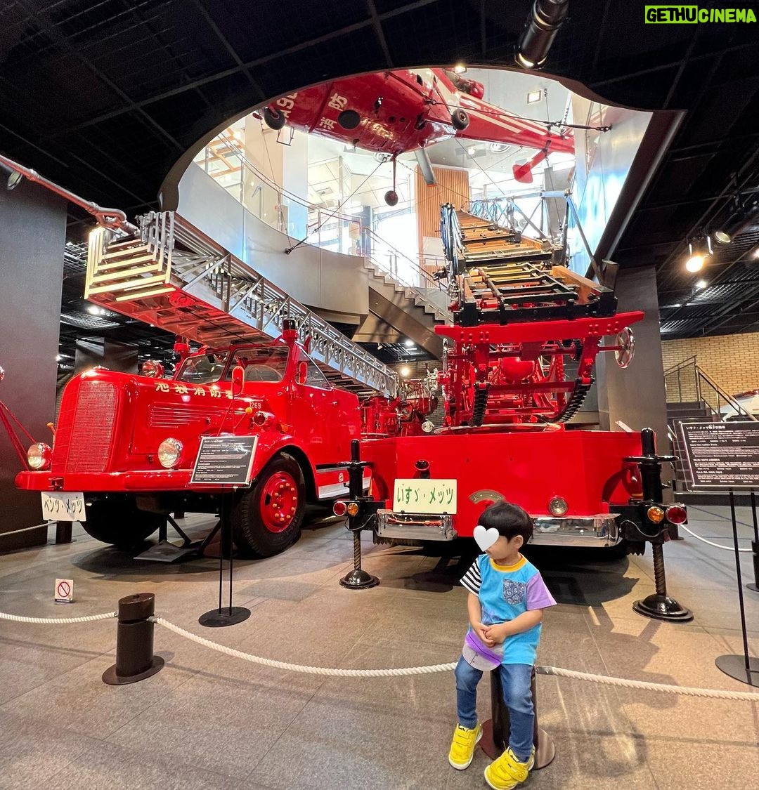 Mai Hakase Instagram - 四谷にある消防博物館へ🚒 息子は最近車が大好きで、特に働く車❣️消防車や救急車、パトカーなど、見つけると「しょうぼうしゃ!きゅうきゅうしゃ!」てさけびます☺️家のおもちゃも車ばかりになってきました😹 そんな息子が絶対喜ぶと思って連れて行ったのが消防博物館❣️ 本当に大喜び❣️昔の消防車なども展示されてるけど、実際に車やヘリコプターの中に入って操縦室に入れるのがすごく楽しそうでした🥺ここはまたこれからも通いそうだな🥺 #2歳男の子 #男の子ママ #消防博物館 #消防車 #firetruck