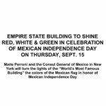 Maite Perroni Instagram - Si hay días mágicos! Hoy viví una experiencia espectacular. Tuve la oportunidad de acompañar al Cónsul General de México, Jorge Islas y al Embajador de México ante la ONU, Juan Ramón de la Fuente a encender con los colores de nuestra bandera: verde, blanco, y rojo, el icónico edificio, el más famoso del mundo, el Empire State, el cuál se pintó de México en honor a toda nuestra comunidad mexicana q vive en esta ciudad. No les puedo explicar lo que se siente, es algo indescriptible, es la manifestación de lo q podemos lograr cómo mexicanos, no importa en dónde estemos, México se hace presente, lo llevamos en la sangre, y con esa pasión que nos caracteriza dejamos huella y nos abrimos camino. Nunca dejemos de sentir orgullo por quienes somos y de dónde vinimos. Mi total respeto y admiración por nuestra comunidad mexicana que se ve en la necesidad de dejar su país para encontrar otras oportunidades. Gracias por el honor de haber podido ser parte esta noche tan especial. #brillaméxico @mciny @consulmex_nuevayork @empirestatebldg NYC