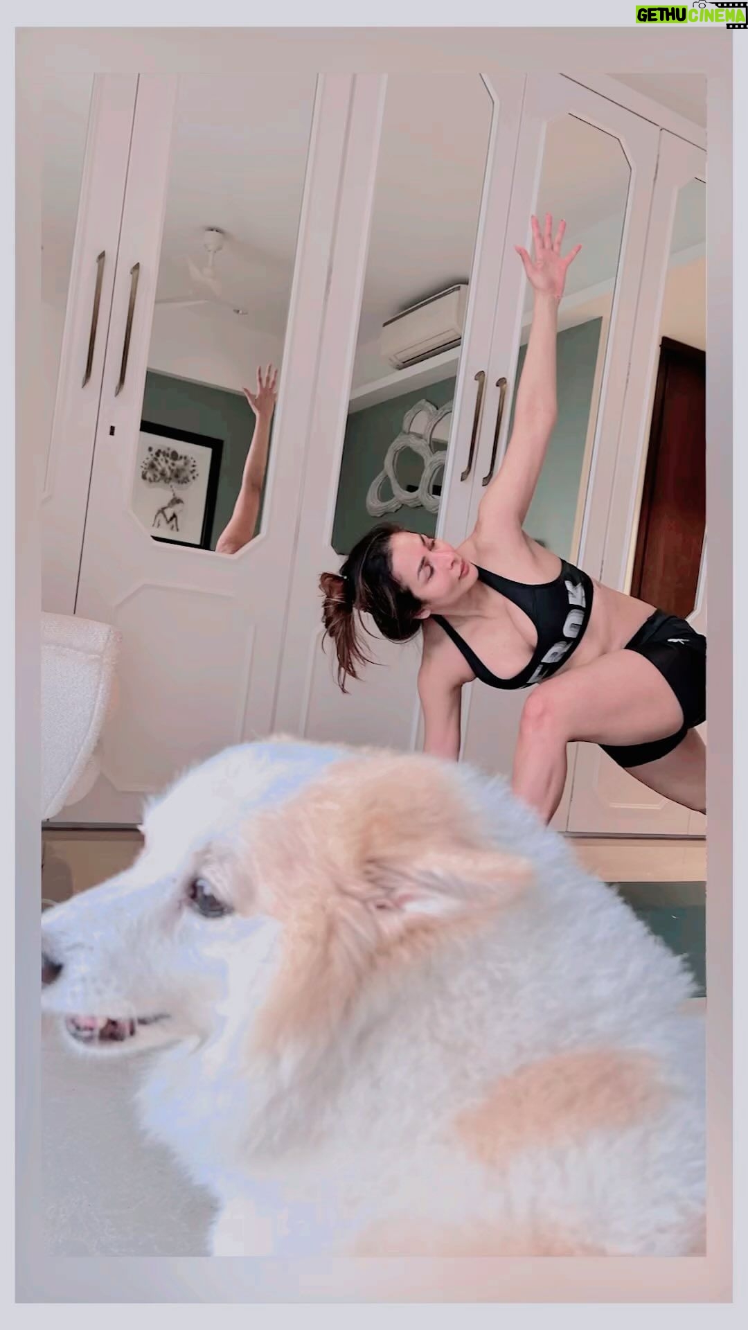 Malaika Arora Instagram - Say hello to my new yoga buddy. 🤍🐶