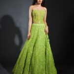 Manasa Varanasi Instagram - An evening so sub-lime 🍋🥑 Wearing the lovely @mishruofficial Accessories by @daakghar.in Styled by @rashmitathapa and Mr.P Clicked by @rt_studioz 💚 HnM @harshpawar_makeupacademy18 #limegreen #lehenga #manipur