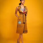 Manasa Varanasi Instagram - Breathing in funky motifs 🏺🌈♣️♥️🌻 📷 @pranav.foto Styled by @rashmitathapa Wearing @shahinmannan #itwasallyellow #rainbow