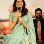 Manasa Varanasi Instagram - Gratitude and excitement intertwined. Firsts like this are always special. ☀️ Draped in @shravankummar 🤍 #newadventures #grateful