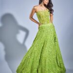 Manasa Varanasi Instagram - An evening so sub-lime 🍋🥑 Wearing the lovely @mishruofficial Accessories by @daakghar.in Styled by @rashmitathapa and Mr.P Clicked by @rt_studioz 💚 HnM @harshpawar_makeupacademy18 #limegreen #lehenga #manipur