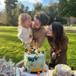 Mandy Moore Instagram - While we were home, we had an early Birthday bash with friends and family for Goosey. 2 years with the sweetest, goofiest guy has absolutely flown by. We’re the luckiest folks around to be in your orbit, Gus Goldsmith. Also, this cake by @danielle_keene was a showstopper!! 🎂 Oh and anyone that says Ozzie looks like me (or Taylor) hasn’t met my father-in-law 😂.