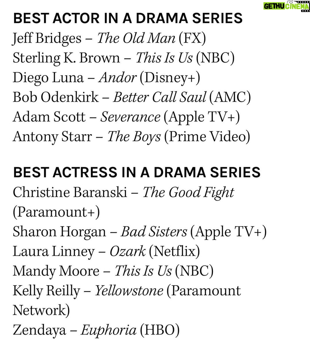 Mandy Moore Instagram - Honored to be in this company and to represent with my television son @sterlingkbrown for our #thisisus family. Thank you, @criticschoice!!