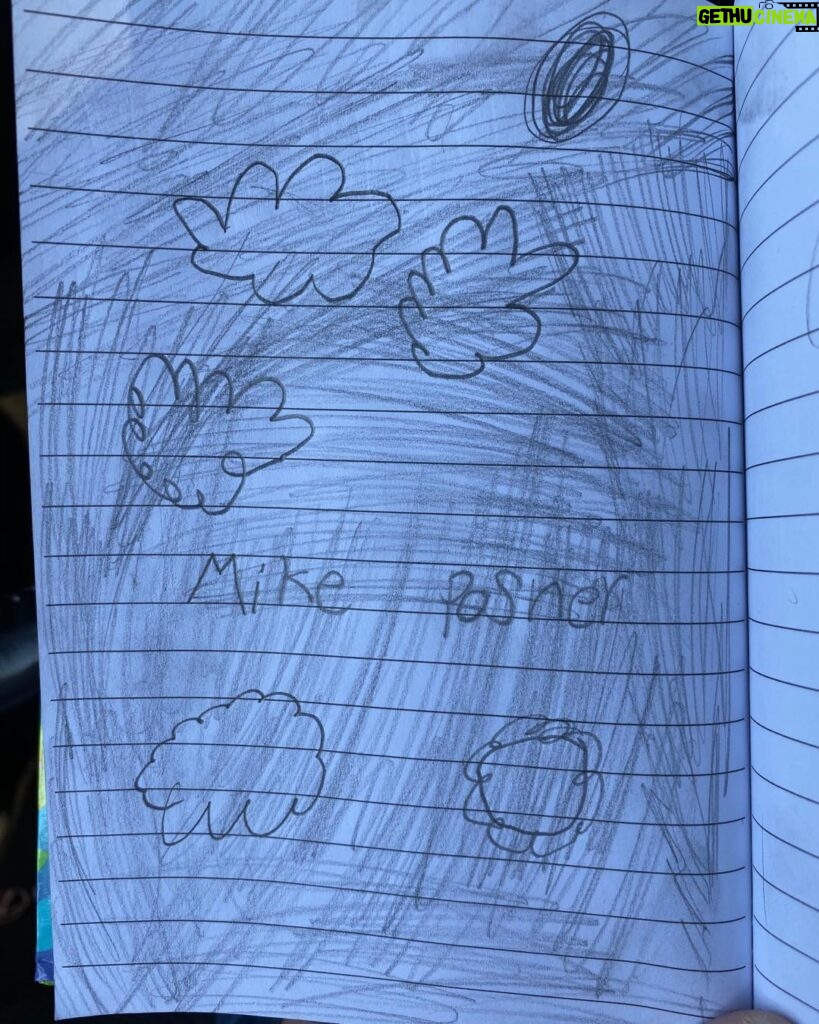 Mandy Teefey Instagram - Mike Posner completes a 3,000 mile walk across the country, releases new music AND Gracie grants him “all his dreams will come true” with this celebratory drawing. Gracie: Daddy, whose this? Brian: Mike Posner Gracie: His dreams are going to come true. Holds up this drawing!