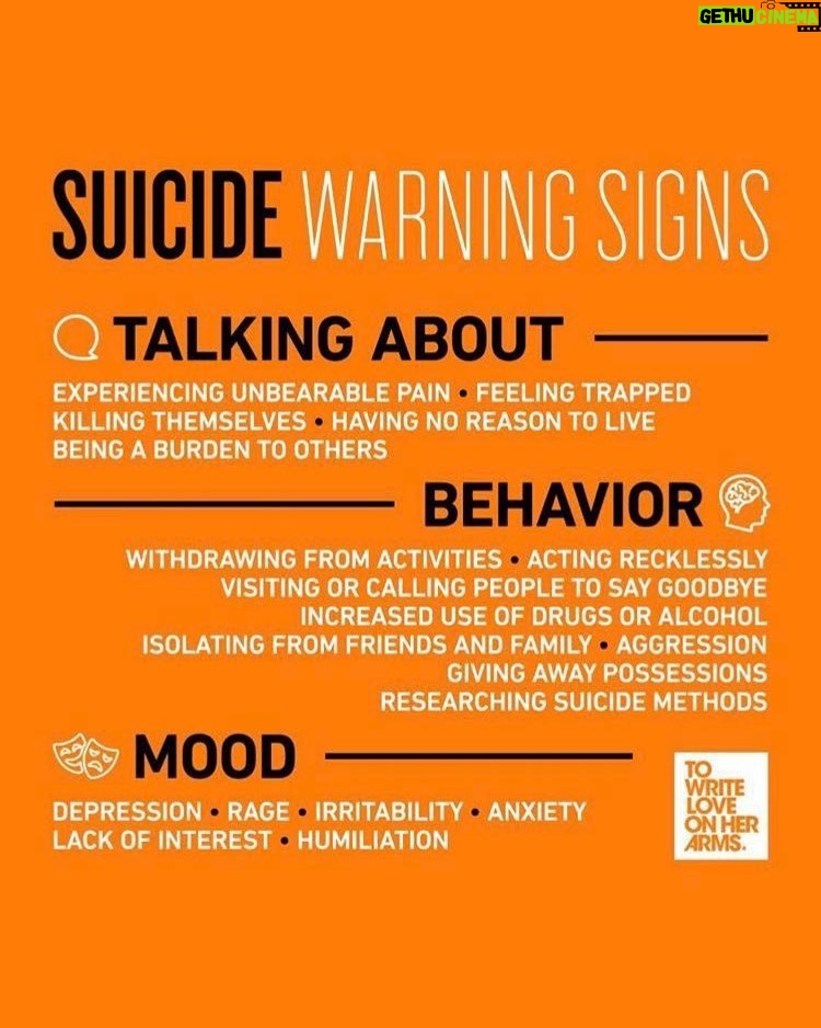 Mandy Teefey Instagram - #NationalSuicidePreventionWeek - You are not alone. XO