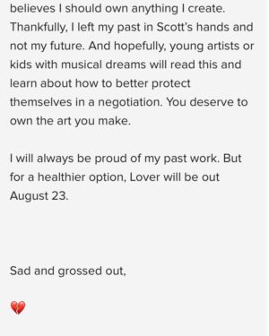 Mandy Teefey Instagram - @Taylorswift I wish I could give you a big hug right now! Thank you for speaking out about this and teaching future young artist about protecting themselves. I don’t understand the pleasure of power plays to simply hurt people! To deny you the option to own your blood, sweat and tears, especially as a young women who shared growing up in front of the world, is  heartbreaking!! @yael I would love to have a mom to mom meeting in private, drink some tea and have some real talk!! XO
