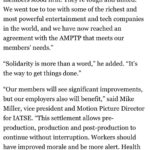Mandy Teefey Instagram - This brings so much joy to my heart. Our crews are our heartbeat. I started out as a PA and thanks to every crew member around me being supportive and mentors, I am where I am. Thanks to every crew member we are ALL where we are in this industry. Zero disrespect to other movers and shakers that get our stories off the ground. Zero disrespect to all the creatives that carry our vision. But, our industry is a team effort. We all need each other. Not one position should be dismissed. But, hell yes!!! A long time coming for many of my friends, mentors and lovers of getting shit done!!! XO Congrats MF’s. Well deserved. I will always be crew at heart!!! IASTE protect your people, keep them working and well taken care of. I stand with you!! Health care, streaming, we can do it!!!! @ia_stories Keep up here!
