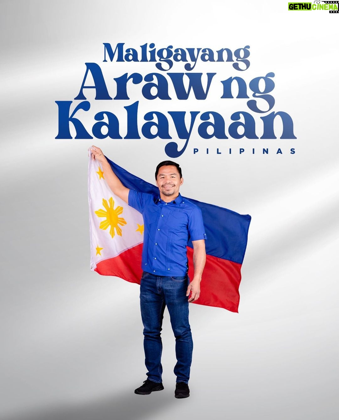 Manny Pacquiao Instagram - Happy 125th Philippine Independence Day! Let us continue to honor and remember the sacrifices of our heroes who fought for our freedom. We may be facing different challenges today, but let us remain united and resilient as a nation. Mabuhay ang Pilipinas! π΅π #IndependenceDay2023 #ProudFilipino