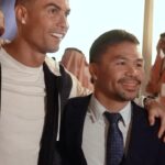 Manny Pacquiao Instagram - “HEY PACQUIAO!” 🤣 @cristiano absolutely LOVED meeting the legend @mannypacquiao 🐐 #BattleOfTheBaddest #FuryNgannou