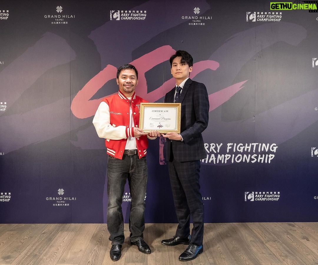 Manny Pacquiao Instagram - @carryfc.official @po11po11 I'd like to express gratitude to key figures: Jerry Yen CEO of Carry Live International Co. and Taiwan Fighting Sports Co., COO Billy Drummed, Show Producer Hauer. I encourage young athletes in Taiwan and APAC region to pursue their dreams and thanks fans worldwide for their unwavering support. Thank you, God bless. #CarryFightingChampionship #CFC