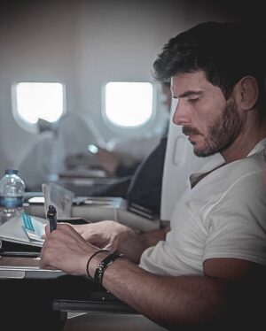 Manos Gavras Instagram - Lefty since day 1.. 
#enroute #leftyslife #skyhigh