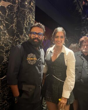 Mansi Taxak Instagram - One with the legend himself, @sandeepreddy.vanga sir thank you so much sir for believing in me to play Farheen. She was special and so are you. Your commitment to your story, the passion for your work and mostly importantly the confidence you show in others is truly remarkable. You are gem of a person to work with and learn from. This one was special. Animal is truly very special. Congratulations on the grand success, truly deserved. 

@pranayreddyvanga I have seen you work equally hard on set with Sandeep sir, you truly are the backbone this film in more than one way.

@cowvala you are such a talented human being. The dialogues in Animal were out of this world. It makes the movie a true standout. I still remember the time when you told me the story and how blown away I was. I am in awe of your writing.

@shanmukhgowtham you were amazing. You have worked so hard on this film, I have seen the love and passion you have for this project. Thank you for being so good to me on set. 

@mariyadoma there are no words to explain my love for you. I adore you and your passion for your work. The way you make actors comfortable on set and take care of them is beautiful. You made Animal set truly feel like home to me. Thank you.❤️

@rebeccamalaikadsouza my love, thank you for making me look beautiful on screen, it was all you and your art that has shined through. I was lucky to have you for my makeup team ❤️❤️

And all my other team production, styling team, all my dada’s thank you for making Animal a dream project.

@tseries.official @tseriesfilms @animalthefilm #animalthefilm #instagram #instadaily #explore #explorepage #trending
