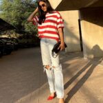 Mansi Taxak Instagram - Freedom to save & slay! 💯 Mad In India Sale with 40-80% OFF is now LIVE. 🚨 Add a pop of color and pattern to your look with this red and white striped t-shirt 💥 Website/ App Search: Women's White & Red Striped Oversized T-shirt Link in the bio 🔗 Shop Now 🛒 #womenfashion #stylegram #styleinspo #ootd #pinterestaesthetic #fashionista #BewakoofOfficial #OwnYourCrazy