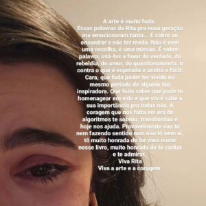 Manu Gavassi Instagram - Sério. Sem palavras. @ritalee_oficial ❤️