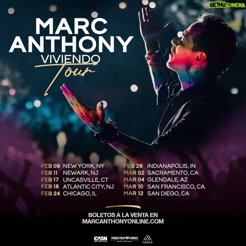 Marc Anthony Instagram - Mañana estamos de regreso con el #Viviendo Tour. Nueva York ya están listos? Yo, más que ready! 🔥🔥🔥 NYC tomorrow we are back with the #ViviendoTour. Can’t wait to see you! Are you ready?