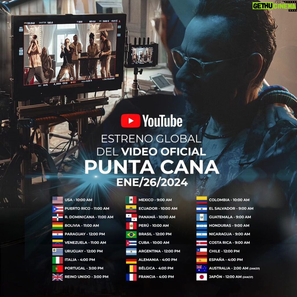 Marc Anthony Instagram - Mi nueva canción ‘Punta Cana’ ya está disponible mi gente! Escúchenla en su plataforma favorita 🔥 Hoy 10 AM EST salimos con el video oficial! 🎥