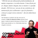 Marcos Mion Instagram - Comunicador do ano é uma outra história! 🤯🤯 Uma evolução!! Não reconhece apenas o profissional, mas o ser humano. Que Deus continue fazendo de mim um instrumento do seu amor através do dom que Ele me deu, o da #comunicação. Porque o propósito é esse: dentro de todas as falhas humanas, buscar evoluir, buscar ser melhor para todos ao meu redor e todos que dividem comigo tanto carinho e amor. Afinal o amor que vc leva é igual ao amor que vc planta! Obrigado @revistaistoe e que a gente tenha força pra keep going no movimento e na luta pela positividade! 🙏🏼🙏🏼