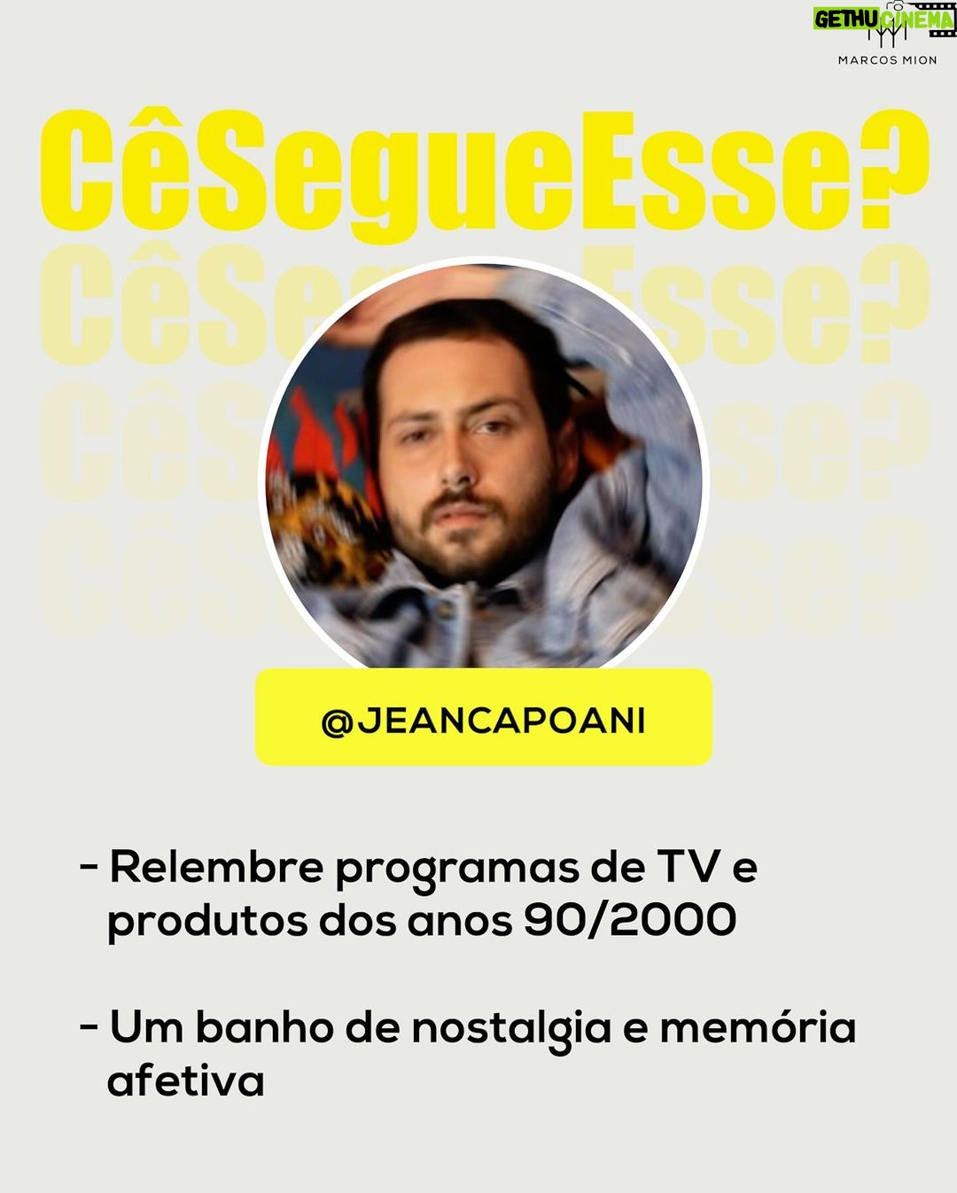 Marcos Mion Instagram - SE LIGA NOS INDICADOS DA SEMANA! 🤩😱 Aqui no #CeSegueEsse, o #TimeMionzera sempre traz perfis que vão diversificar o seu feed: 💥 Karine Schmitberger (@karineschmitberger): aqui você vai encontrar vídeos com receitas inclusivas para pessoas que não podem comer glúten, leite, açúcar ou ovos. Em 2014, a Karine descobriu que tinha alergia alimentar e por isso teve que se adaptar. Agora, ela compartilha as suas receitas para que outras pessoas na mesma condição tenham mais qualidade de vida. 💥 Jean Capoani (@jeancapoani): nesse perfil a nostalgia bate forte! O Jean faz diversas seleções relembrando como era a programação das emissoras de TV nos anos 90 e 2000, algumas vezes até dos anos 80. Quem viveu nessas épocas com certeza vai fazer uma viagem no tempo ao relembrar vinhetas, propagandas e produtos que marcaram gerações. 💥 Maurício e Michele (@maisumcasalpreto): esse casal formado por dois criadores de conteúdo resolveu se juntar durante a pandemia e criar esse perfil onde, além de mostrar momentos cotidianos, eles compartilham dicas de moda, beleza e fazem trends divertidas, sempre com muito estilo. Sem dúvidas, eles irão inspirar suas combinações e looks daqui pra frente! E aí, qual perfil com até 250K você quer ver aqui nas próximas semanas? COMENTE! ⤵️