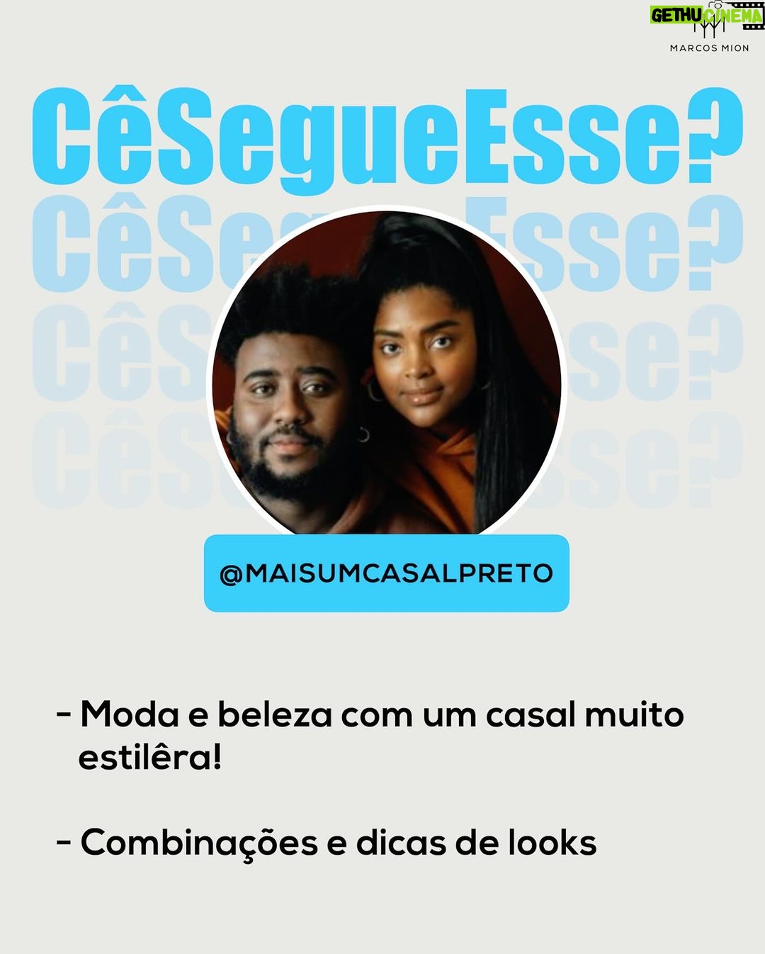 Marcos Mion Instagram - SE LIGA NOS INDICADOS DA SEMANA! 🤩😱 Aqui no #CeSegueEsse, o #TimeMionzera sempre traz perfis que vão diversificar o seu feed: 💥 Karine Schmitberger (@karineschmitberger): aqui você vai encontrar vídeos com receitas inclusivas para pessoas que não podem comer glúten, leite, açúcar ou ovos. Em 2014, a Karine descobriu que tinha alergia alimentar e por isso teve que se adaptar. Agora, ela compartilha as suas receitas para que outras pessoas na mesma condição tenham mais qualidade de vida. 💥 Jean Capoani (@jeancapoani): nesse perfil a nostalgia bate forte! O Jean faz diversas seleções relembrando como era a programação das emissoras de TV nos anos 90 e 2000, algumas vezes até dos anos 80. Quem viveu nessas épocas com certeza vai fazer uma viagem no tempo ao relembrar vinhetas, propagandas e produtos que marcaram gerações. 💥 Maurício e Michele (@maisumcasalpreto): esse casal formado por dois criadores de conteúdo resolveu se juntar durante a pandemia e criar esse perfil onde, além de mostrar momentos cotidianos, eles compartilham dicas de moda, beleza e fazem trends divertidas, sempre com muito estilo. Sem dúvidas, eles irão inspirar suas combinações e looks daqui pra frente! E aí, qual perfil com até 250K você quer ver aqui nas próximas semanas? COMENTE! ⤵️