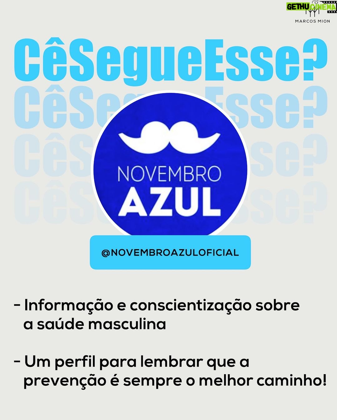 Marcos Mion Instagram - AQUI TEM NOVIDADES PARA O SEU FEED! 🤩 Essa é mais uma edição do #CeSegueEsse com uma curadoria incrível de perfis feita pelo #TimeMionzera: 💥 Claudio Novarte (@novarte_compositor): ele é um compositor do Rio de Janeiro e em seu perfil, além de postar alguns dos seus trabalhos, ele também reúne cortes de entrevistas e podcasts onde cantores e músicos contam curiosidades sobre a criação de grandes sucessos da música. Algumas histórias vão te surpreender! 💥 Tamy Souza (@_pretabacana): usando todo o seu conhecimento sobre maquiagem para peles pretas, ela leva empoderamento e posta muitas dicas de moda e beleza. A Tamy também é criadora do concurso Miss Beleza Negra Real e é CEO da primeira loja de make para pele preta do Brasil. 💥 Novembro Azul (@novembroazuloficial): esse é o mês de lembrar algo importante e que, na verdade, deve ser lembrado o ano inteiro: prevenção na saúde masculina. Seguindo esse perfil você recebe informações que trazem consciência sobre o câncer de próstata e os exames preventivos indispensáveis e que fazem toda a diferença. Qual perfil com até 250K de inscritos você quer ver aqui nas próximas semanas??? COMENTE! ⬇️⬇️⬇️