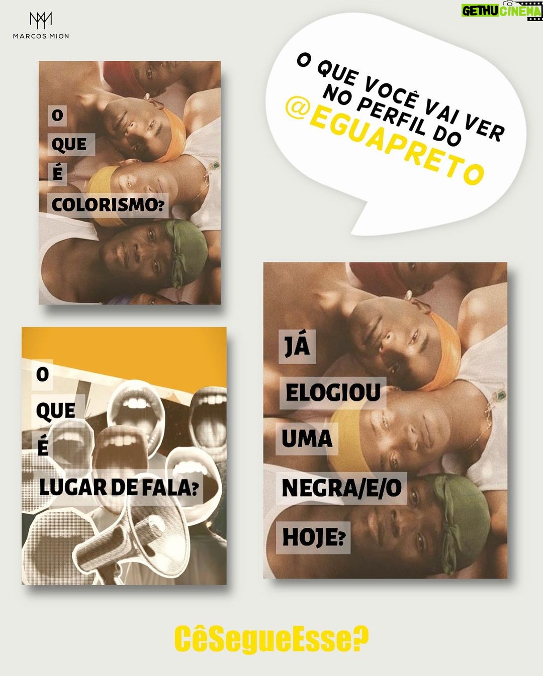 Marcos Mion Instagram - AQUI TEM PERFIS QUE VOCÊ PRECISA SEGUIR! ⤵️ Conheça mais os indicados deste #CeSegueEsse especial Dia da Consciência Negra: 💥 Joice Berth (@joiceberth): é arquiteta, urbanista, escritora e discute questões de raça, gênero, cultura e comportamento em suas redes sociais e nas palestras que realiza. Ela une seus conhecimentos para criar uma reflexão importante sobre os espaços urbanos e as cidades podem se tornar mais inclusivas. 💥 Gabriel Conrado (@eguapreto): um fisioterapeuta, mestre em ciências políticas e ativista digital de Belém que produz conteúdos sobre a realidade da negritude numa sociedade racista, sempre trazendo contexto histórico e colocando em pauta o debate sobre a luta antirracista. 💥 Rene Silva (@renesilva): É empresário, comunicador, ativista e fundador do jornal “Voz das Comunidades”. Se destacou por retratar a realidade da favela e atualmente é considerado um dos negros mais influentes do mundo pela Mipad (Most Influential People of African Descent) e, nesse ano, foi o único brasileiro na lista dos jovens líderes da revista Time. Vamos seguir essa corrente de indicações marcando nos comentários um perfil que você curte, com até 250K de inscritos!