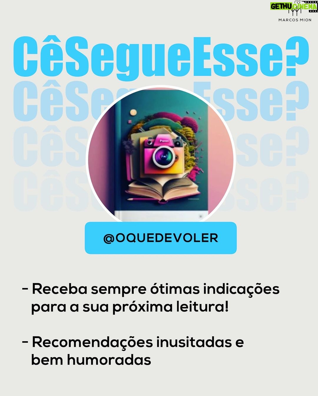 Marcos Mion Instagram - VEJA COMO DAR UM TOQUE ESPECIAL PRO SEU FEED👇😉 É só seguir os indicados do #Cesegueesse, a curadoria de perfis feita pelo #TimeMionzera! 💥 Teteco Barros (@tetecobarros): esse influenciador com Síndrome de Down mostra que a diversidade é uma força, não uma limitação. Sua presença nas redes sociais leva conscientização e destaca todo o seu talento e carisma, tanto que já conquistou milhares de seguidores! No perfil dele você vai se divertir com suas bem humoradas frases do dia e ainda vai ficar por dentro do mundo digital no quadro “Tetecnologia”. 💥 Iury Simões (@iurysimoes.art): ele se interessou pelos desenhos ainda criança e hoje é um artista plástico que faz mini pinturas incríveis de pessoas aleatórias que vê na rua. Utilizando a técnica de aquarela, Iury vai misturando cores, criando luz e sombra e com traços simples cria suas pequenas obras. Ele também faz pinturas maiores e posta todo o processo, que é incrível de acompanhar! 💥 O Que Devo Ler (@oquedevoler): seguindo esse perfil você nunca mais vai ter dificuldade para encontrar sua próxima leitura! Aqui, a escritora e roteirista Thami Polensan dá indicações de livros de um jeito simples, direto e divertido. Ela cria categorias como: “um livro para visitar um lugar que não existe mais” ou “um livro para devorar em um fim de semana”. Além disso, ainda tem indicações no estilo “se gostou deste, talvez goste deste”. E você pode participar marcando as SUAS indicações (com até 250K de inscritos) nos comentários. VALENDO! ⤵️