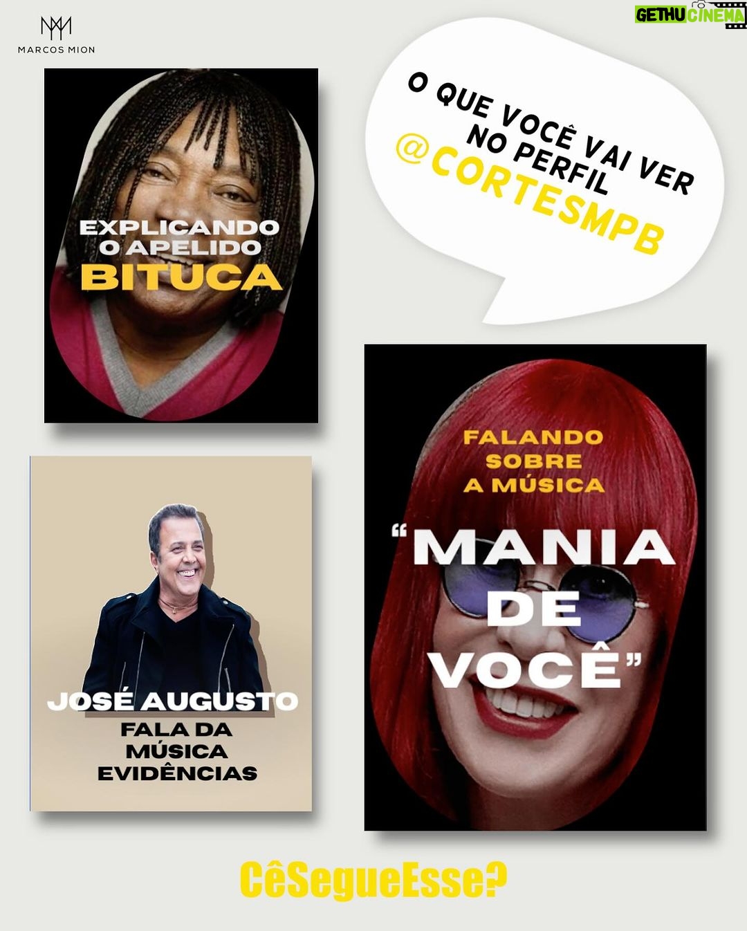 Marcos Mion Instagram - OLHA O QUE CHEGOU!👇🤩 São as indicações de perfis imperdíveis do #CeSegueEsse que você precisa conhecer e seguir: 💥 Joyce Dias (@joyceatipica): ela é mãe do Isaac, um garotinho no espectro autista e da Angelina, que no momento está em investigação do diagnóstico. Ela compartilha sua rotina e algumas reflexões profundas, tudo com o objetivo de oferecer apoio e inspiração para outras famílias que enfrentam desafios semelhantes. 💥 Cortes MPB (@cortesmpb): esse perfil leva você para os bastidores das carreiras dos maiores cantores e compositores da Música Popular Brasileira! A cada postagem você irá encontrar cortes de entrevistas, onde os artistas compartilham curiosidades sobre suas trajetórias e as histórias por trás das músicas que se tornaram trilhas sonoras de nossas vidas. 💥 Juan Sabino (@juansabinoo): esse garoto da Baixada Santista de apenas 11 anos ama cozinhar e já é daqueles cozinheiros de mão cheia! Ele faz vídeos ensinando receitas e está se destacando pelas suas habilidades. Em uma entrevista, contou que sonha em ser um Chef e ter seu próprio restaurante que vai se chamar “Don Juan”. Daqueles sonhos que vale seguir e apoiar! Aqui você também pode participar enviando a suas 🫵 indicações (perfis com até 250K de inscritos) nos comentários ⬇️