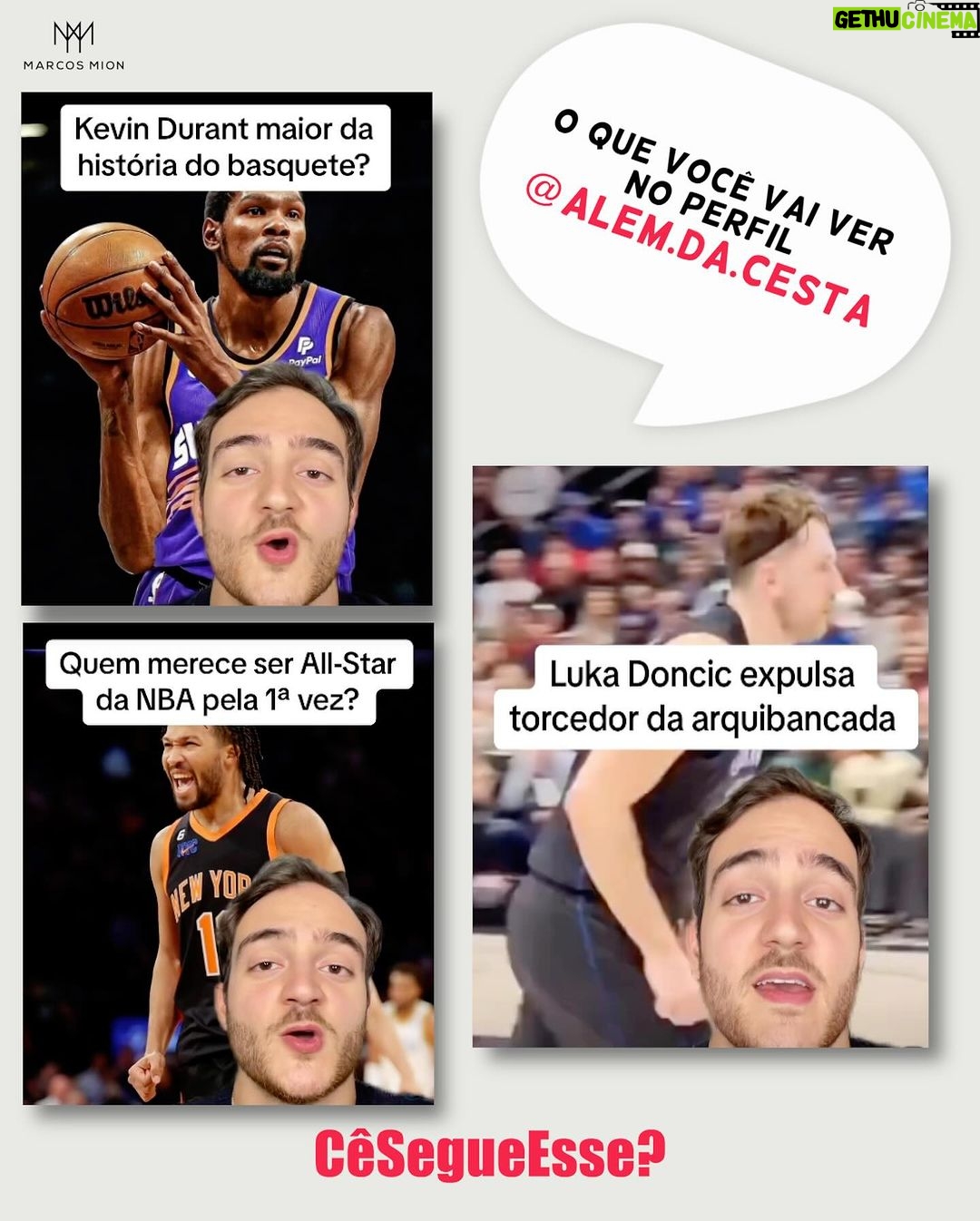 Marcos Mion Instagram - JÁ CONHECE ESSES PERFIS?👇🤔 Aqui no #CeSegueEsse sempre tem indicações pra deixar o seu feed muito mais diverso: 💥 Além da Cesta (@alem.da.cesta): nesse perfil, Gustavo Teixeira traz notícias, curiosidades e destaques da NBA, tudo em um só lugar! Esse fã do maior basquete do mundo mantém os seguidores atualizados sobre os últimos acontecimentos da liga, desde resultados de jogos e estatísticas até rumores de negociações e lesões. 💥 Rafa Pequeno (@grandepequeno): um ator, diretor e roteirista que está se destacando com o seu conteúdo que mistura humor, curiosidades e experiências científicas. Ele também se dedica a criar atividades para que pais, mães e crianças possam ter momentos divertidos longe das telas. 💥 DJ Duran (@duranthedisco): ele é DJ desde 1985 e a cada postagem traz curiosidades, relembrando grandes hits musicais dos anos 70, 80 e 90. É uma verdadeira viagem flashback que vai encher o seu feed de boas lembranças. Agora é a sua vez de indicar! Comente um perfil com até 250K de seguidores pra aparecer por aqui nas próximas semanas ⬇️