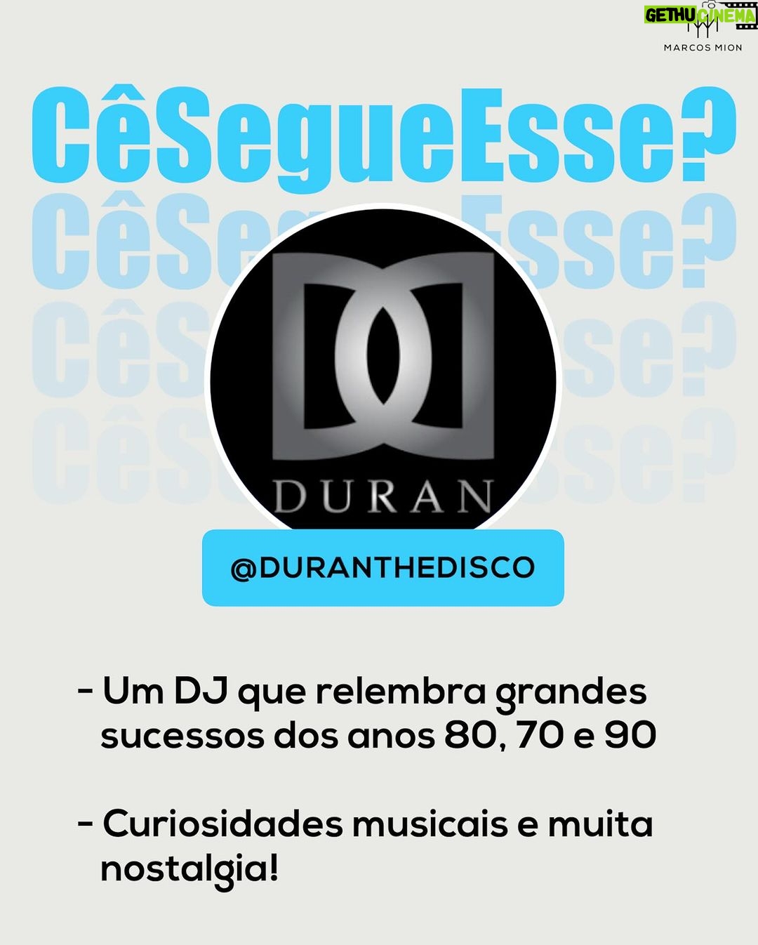 Marcos Mion Instagram - JÁ CONHECE ESSES PERFIS?👇🤔 Aqui no #CeSegueEsse sempre tem indicações pra deixar o seu feed muito mais diverso: 💥 Além da Cesta (@alem.da.cesta): nesse perfil, Gustavo Teixeira traz notícias, curiosidades e destaques da NBA, tudo em um só lugar! Esse fã do maior basquete do mundo mantém os seguidores atualizados sobre os últimos acontecimentos da liga, desde resultados de jogos e estatísticas até rumores de negociações e lesões. 💥 Rafa Pequeno (@grandepequeno): um ator, diretor e roteirista que está se destacando com o seu conteúdo que mistura humor, curiosidades e experiências científicas. Ele também se dedica a criar atividades para que pais, mães e crianças possam ter momentos divertidos longe das telas. 💥 DJ Duran (@duranthedisco): ele é DJ desde 1985 e a cada postagem traz curiosidades, relembrando grandes hits musicais dos anos 70, 80 e 90. É uma verdadeira viagem flashback que vai encher o seu feed de boas lembranças. Agora é a sua vez de indicar! Comente um perfil com até 250K de seguidores pra aparecer por aqui nas próximas semanas ⬇️