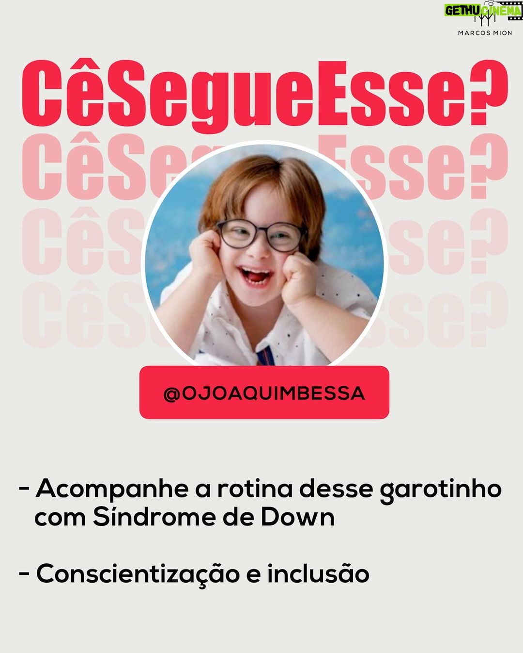 Marcos Mion Instagram - PROCURANDO CONTEÚDO E CRIATIVIDADE PRO SEU FEED? 🔎🧐 Se liga nas indicações do #CeSegueEsse, a curadoria de perfis do #TimeMionzera: 💥 Joaquim Bessa (@ojoaquimbessa): acompanhe o dia a dia, as alegrias e conquistas desse garotinho extraordinário com Síndrome de Down. Cada postagem é uma celebração à diversidade e à inclusão, trazendo também muito aprendizado sobre essa condição genética presente em mais de 300 mil brasileiros, segundo dados do IBGE. 💥 Flávio Paiva (@fisicaflavio): conheça esse perfil dedicado ao mundo da física, criado pelo Flávio que é professor. Aqui, ele ensina os conceitos e teorias mais intrigantes de uma forma descomplicada e fácil de entender, transformando matérias complexas em conhecimento acessível a todos. 💥 Viajantes a Mil (@viajantesamil): Mauro e Solange são um casal +60 e eles se aventuram pelo Brasil e pelo mundo. Já estiveram em mais de 30 países e em seu perfil dão dicas e curiosidades dos mais diversos destinos, mostrando que a vida aos 60 só está começando. Pensou em algum perfil, com até 250K de inscritos, que merece aparecer aqui? Então marque nos comentários! ⤵️
