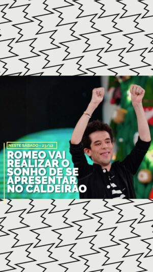 Marcos Mion Instagram - PREPARA O CORAÇÃO PRO SÁBADO QUE VEM!🙌🏼🙏🏼
.
Esse era o maior sonho do Romeozão, o fã número 1 do Caldeirão, e no Natal … os sonhos se realizam! 👏🏼👏🏼👏🏼
.
QUE SUPERAÇÃO! Que aula pra mim e pra todos nós! QUE ORGULHO DO MEU ROMEOZÃO!
.
Deixa sua mensagem de incentivo aqui que ele AMA que eu leia os comentários pra ele! 🥰🥰