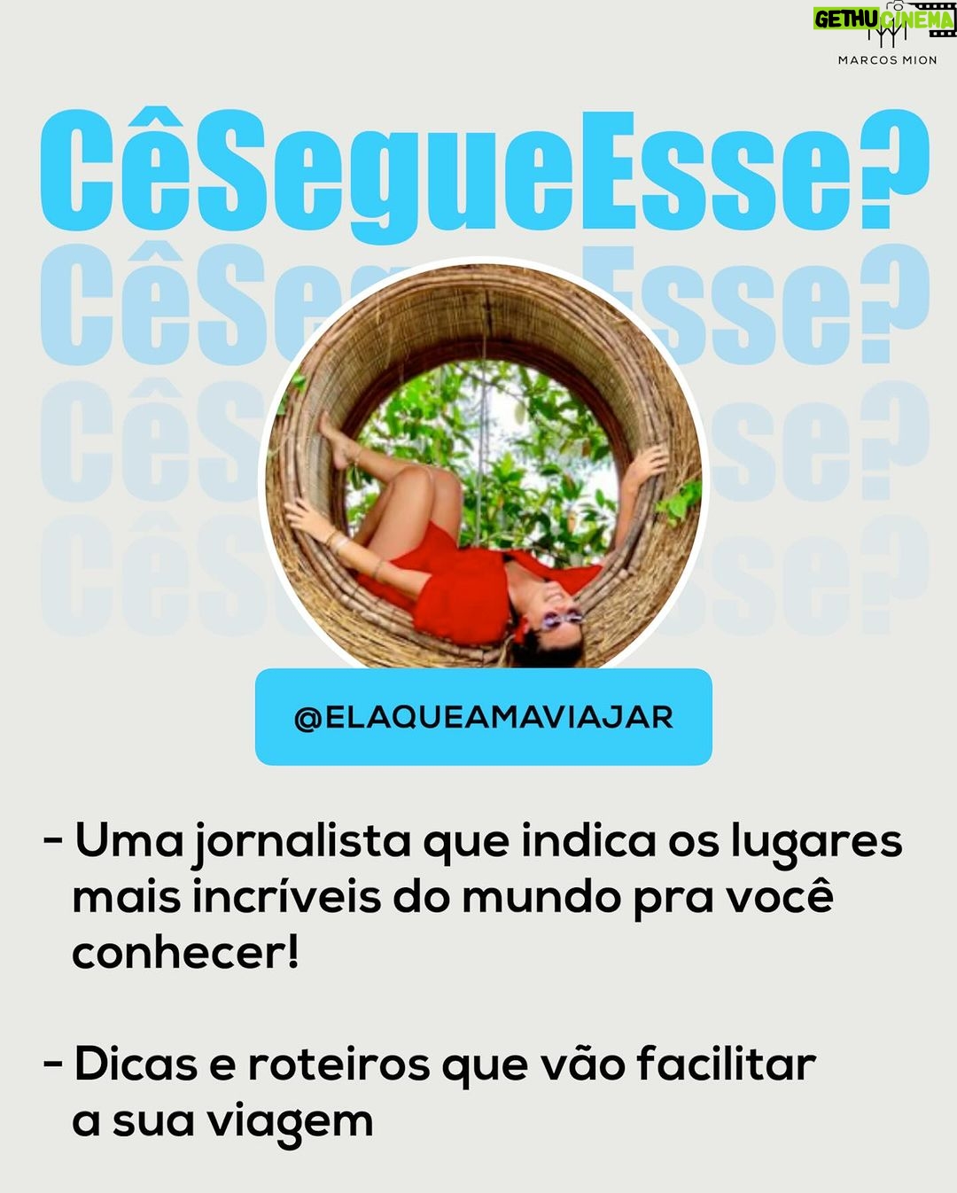 Marcos Mion Instagram - PERFIS INFORMATIVOS E CRIATIVOS PRA VOCÊ CONHECER! ⤵️😍 💥Mãe do Davi (@maedodaavi): perfil criado pela Ana, uma mãe atípica que mostra a sua rotina cuidando do seu filho autista, o pequeno Davi, sempre encorajando e empoderando outras mães e sendo uma fonte de apoio e compreensão para outras famílias. Cada post é um testemunho emocionante da força do amor incondicional e que vale acompanhar! 💥Alan Rocha (@alanrocha8): tá precisando de um momento de leveza e rir um pouco? O Alan é o cara pra trazer isso pro seu feed. Ele é ator, músico e humorista, já esteve em novelas e filmes, e cria vídeos curtos divertidos que brincam com situações do cotidiano. 💥Rê Telles (@elaqueamaviajar): ela é jornalista, colunista da revista Glamour e viajante. Já conheceu 37 países e atualmente mora em Lisboa, Portugal. Em seu perfil, mostra cada um dos destinos que conhece, pontos turísticos, lugares imperdíveis pra comer e também dá dicas que vão te ajudar na sua próxima viagem. Viu algum perfil com até 250K de inscritos e que merece aparecer aqui no #CeSegueEsse? COMENTE! 👇